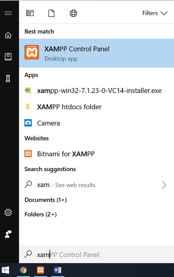 khởi động xampp