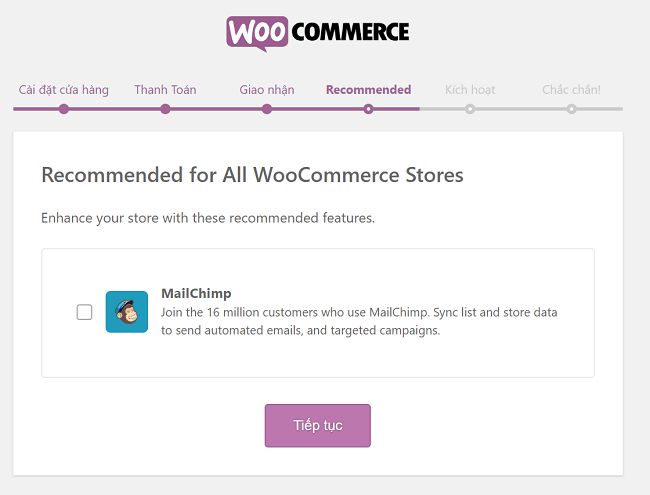 cấu hình hoàn tất woocommerce