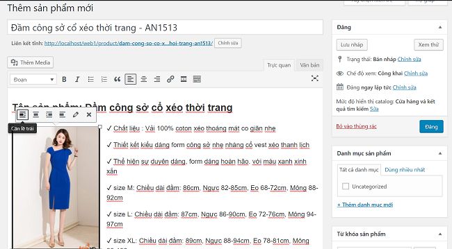 thêm sản phẩm woocommerce