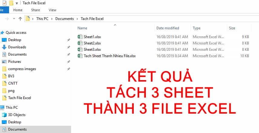 tự động tách excel thành nhiều file excel