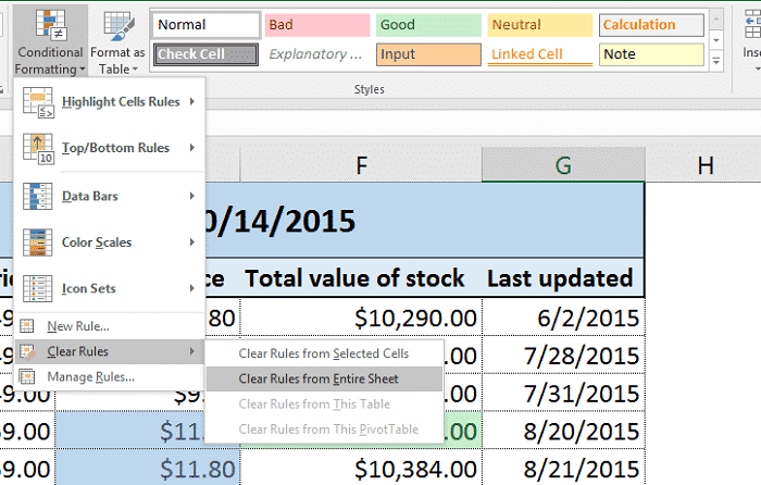 Xoa dinh dang co dieu kien