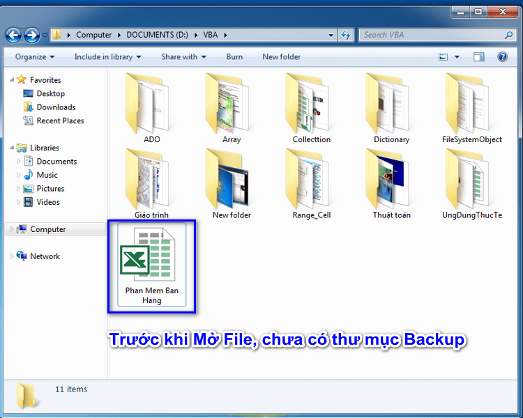 Trước khi file chưa được mở