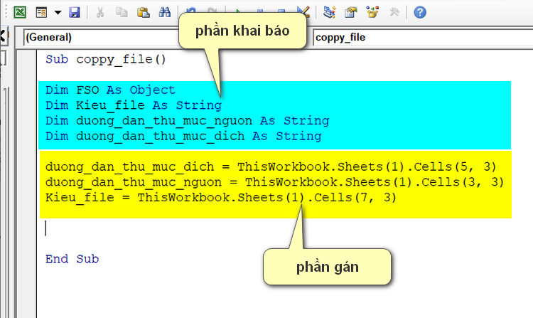 khai báo xong các thư mục