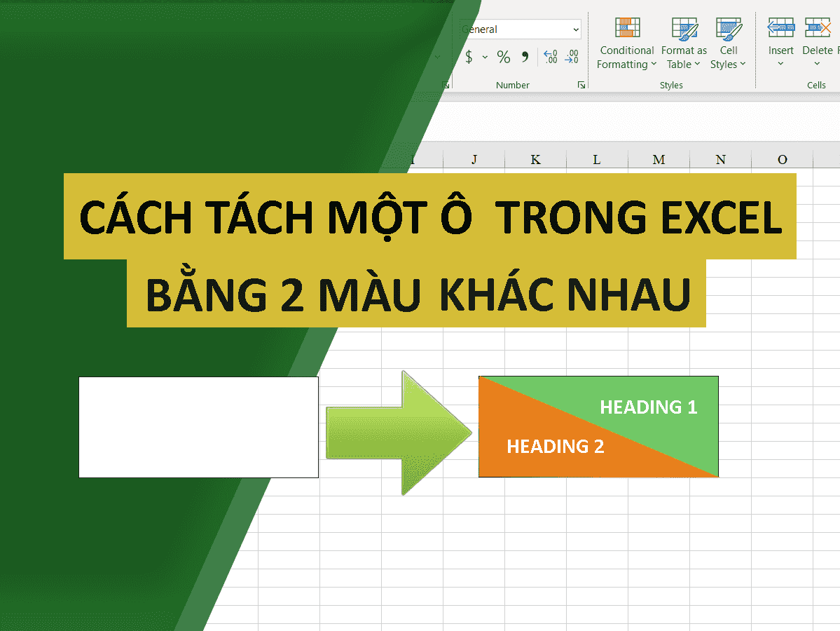 Hướng Dẫn Tách Một Ô Trong Excel Bằng Hai Màu 5/2023
