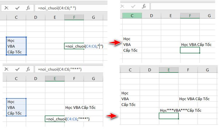 kết quả nối chuỗi