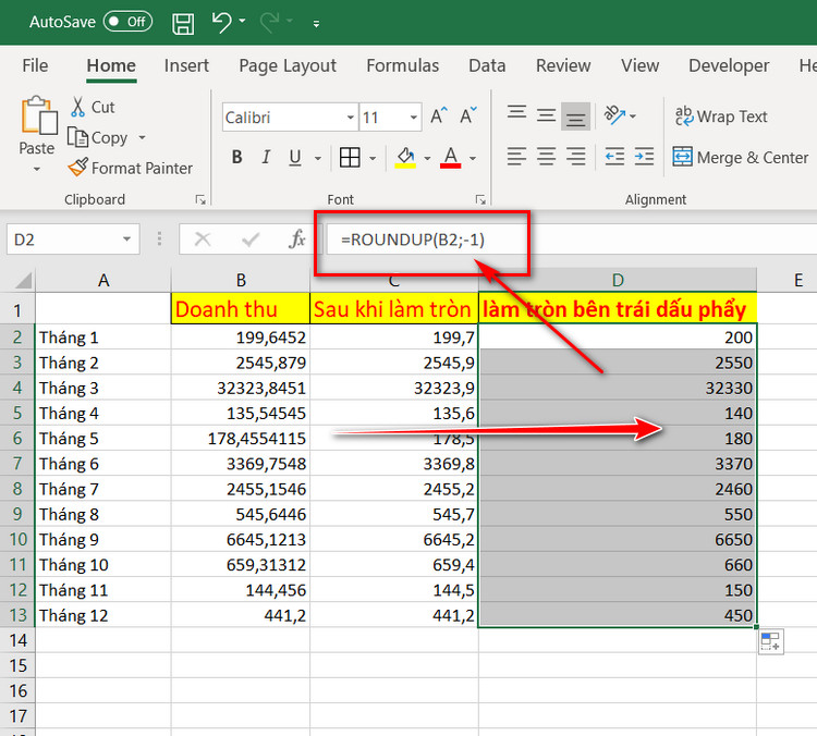 làm tròn số ở hàng trăm