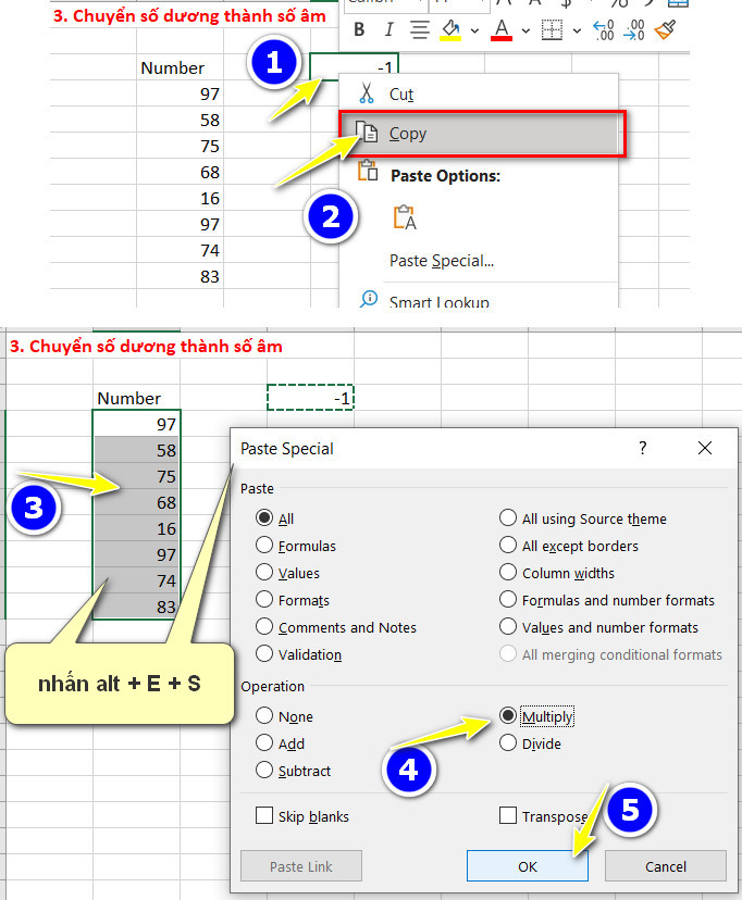 chuyển số dương thành số âm