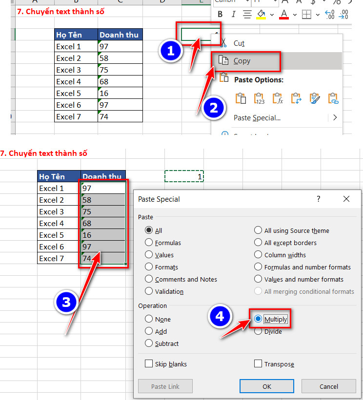 chuyển text sang số