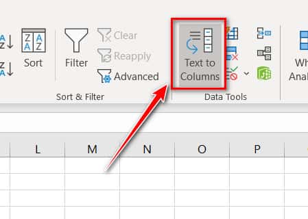 mở hợp thoại text to columns