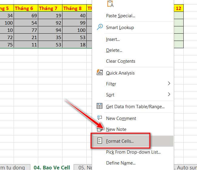chọn vùng dữ liệu muốn bảo vệ