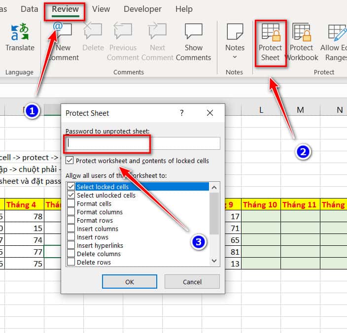 đặt mật khẩu bảo vệ