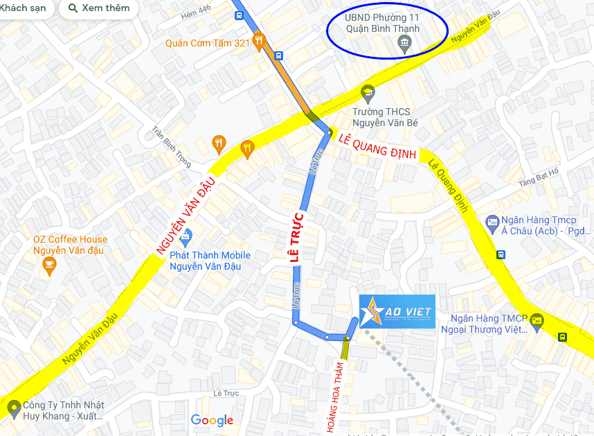 bản đồ đi tới Trung tâm tin học Quận Bình Thạnh