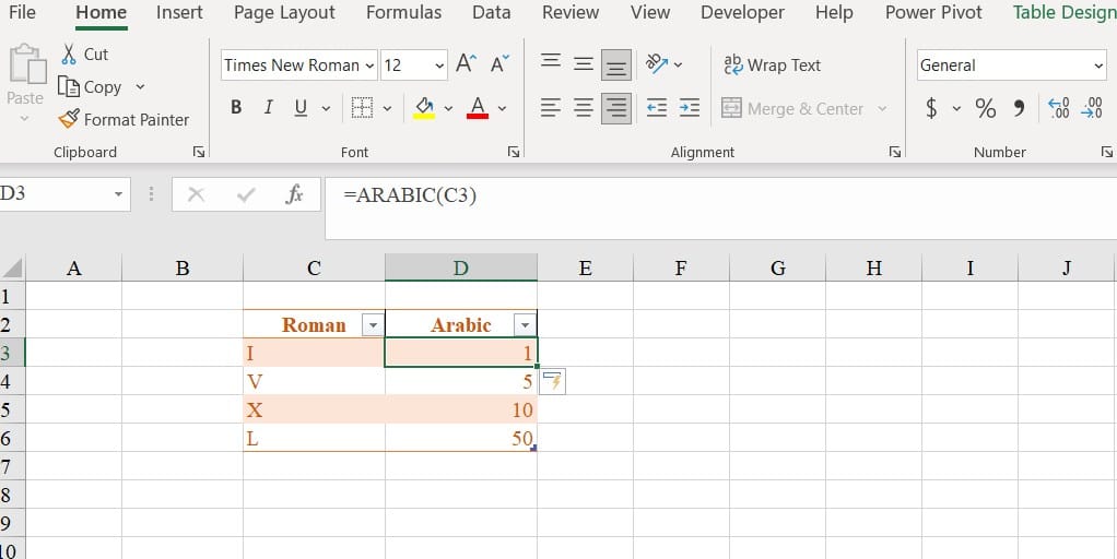 Hình dùng hàm Arabic