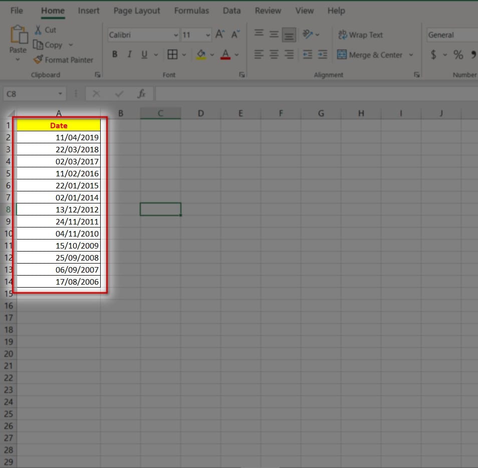 hình ảnh hiển thị cột date