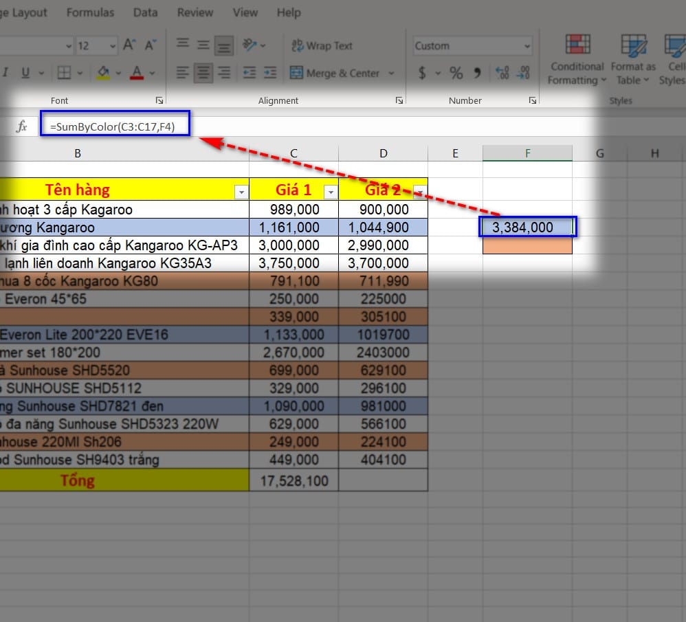 hình tính tổng theo màu xanh
