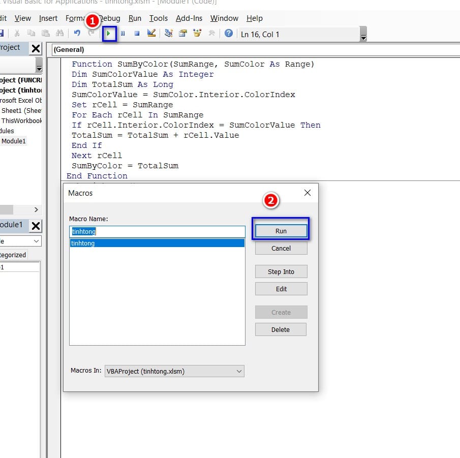 hình chạy chương trình