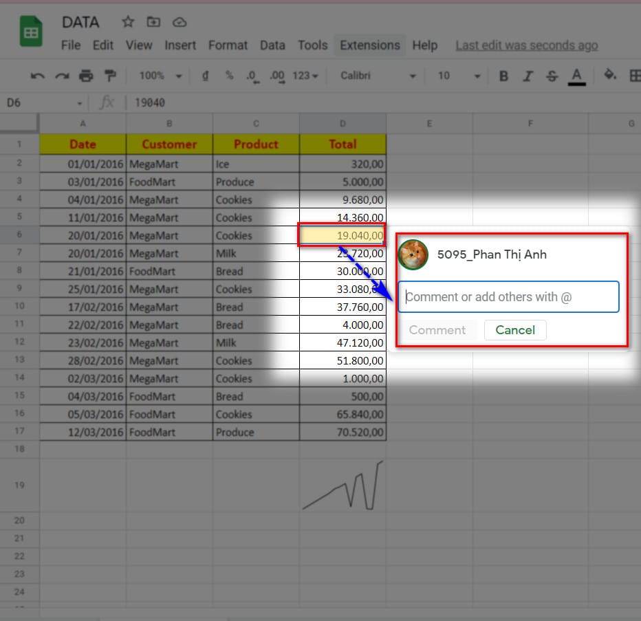 hình ảnh hiển thị ô chứa bình luận