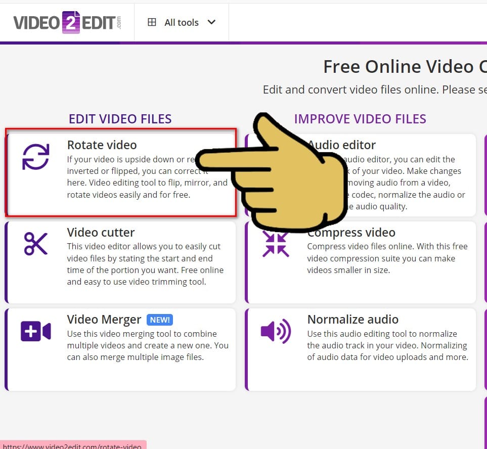 hình chọn mục rotate