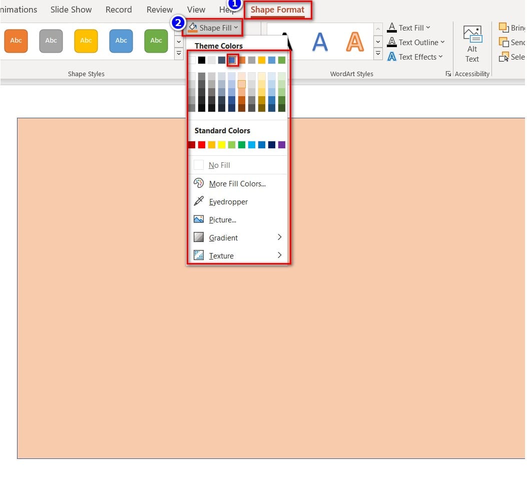 hình ảnh chọn shape fill
