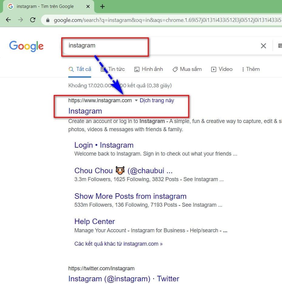 hình ảnh truy cập web instagram