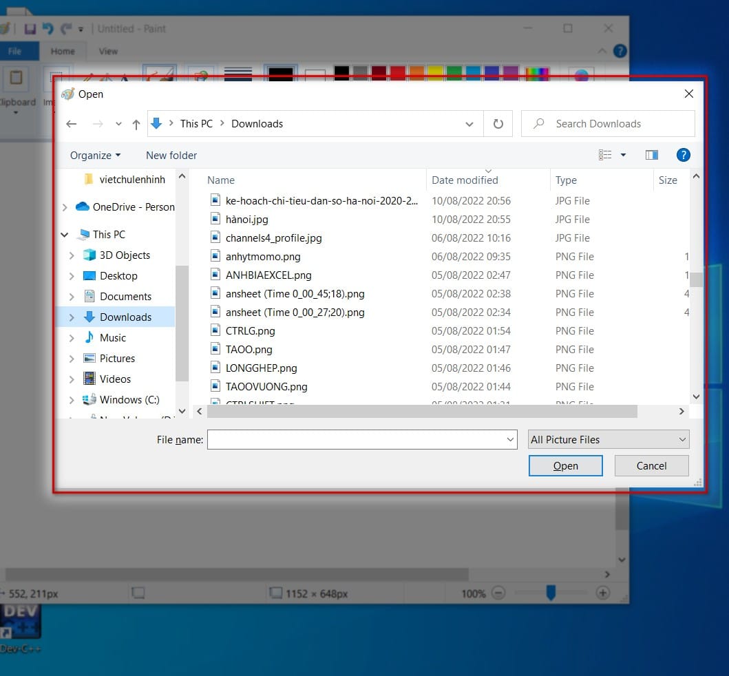 hình ảnh hiển thị file thư mục