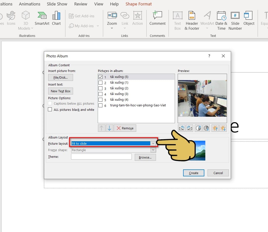hình ảnh chọn fit to slide