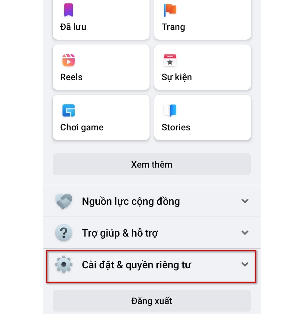 hình ảnh chọn cài đặt riêng tư