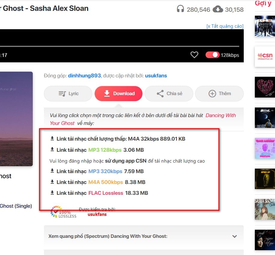 hình chọn chất lượng video