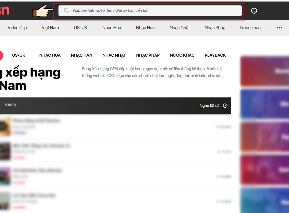 hình gõ tên bài hát chia sẻ nhạc