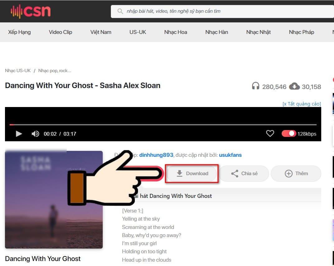 hình nhấn download chia sẻ nhạc.com