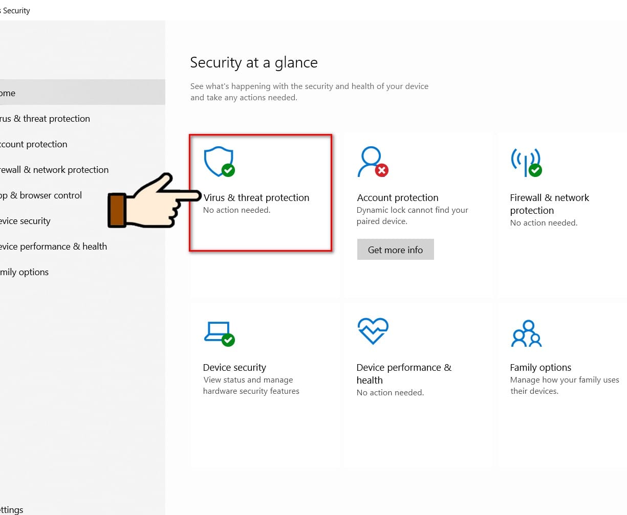 hình chọn virus threat protection