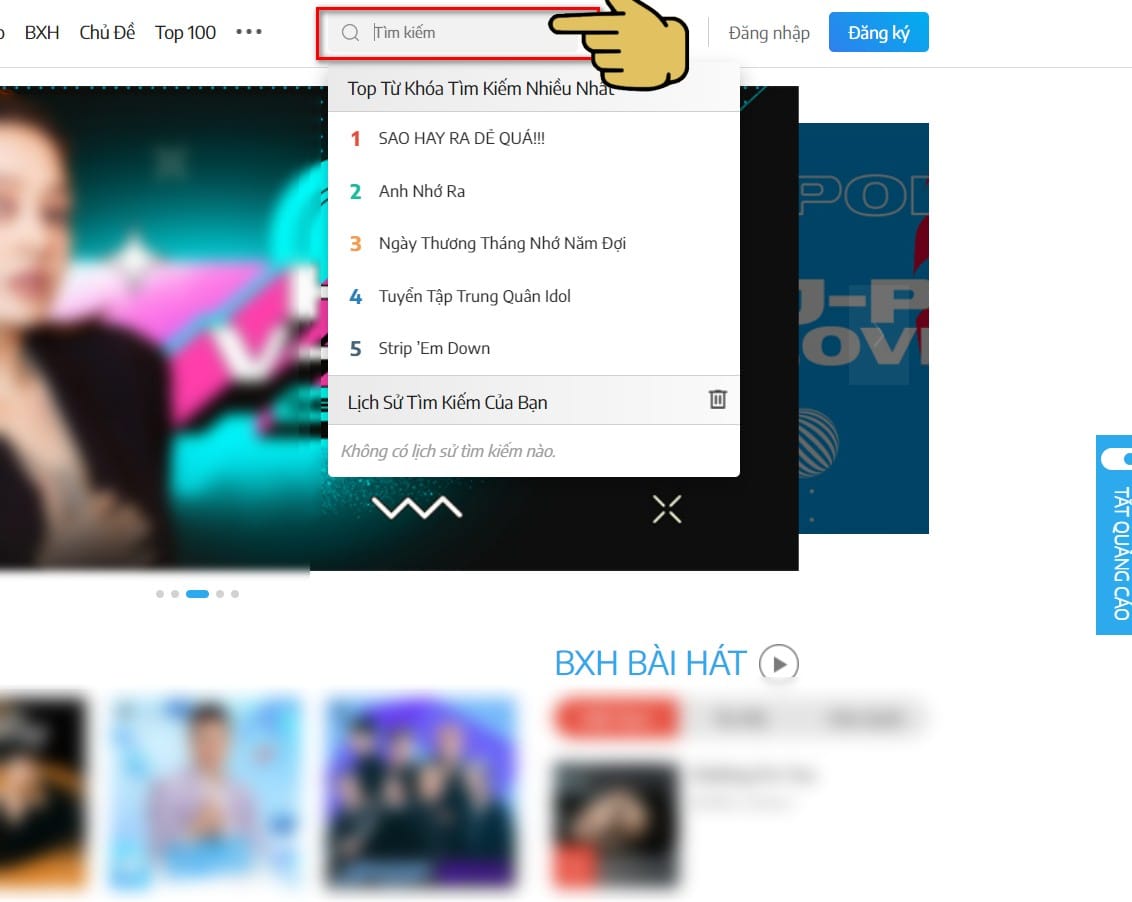 hình gõ tên bài hát