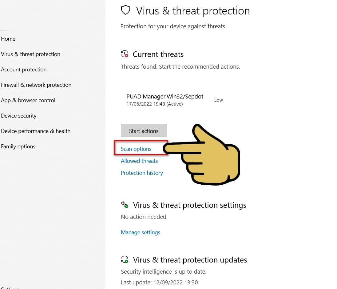 hình nhập vào scan option