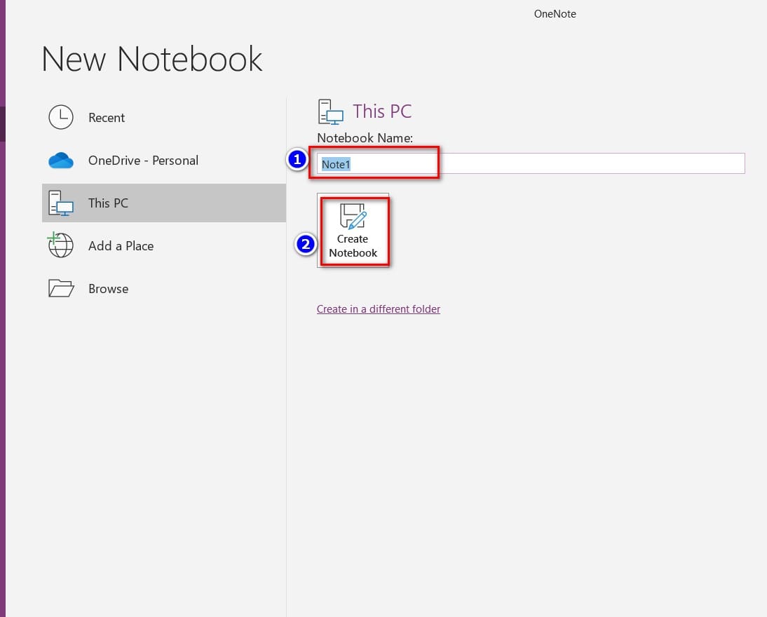 hình ảnh chọn create notebook