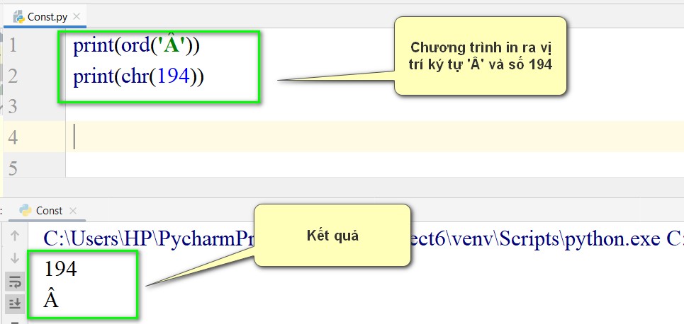 chương trình in ra kiểu chuỗi python