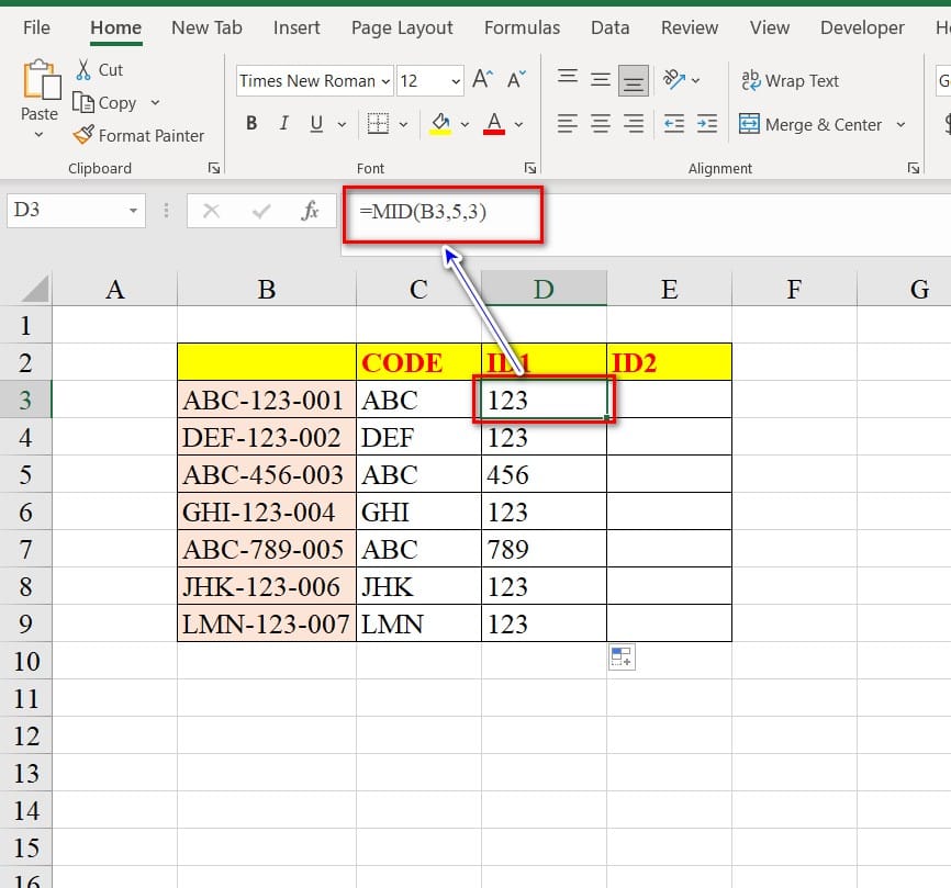 hình ảnh dùng hàm mid căn bản