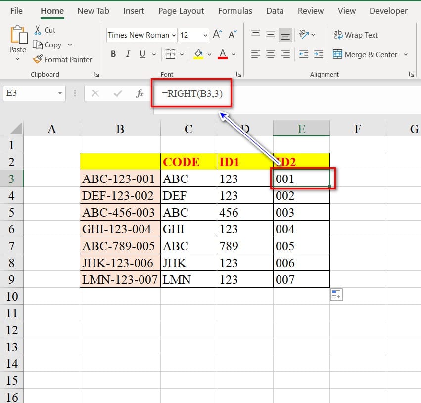 hình ảnh dùng hàm right căn bản