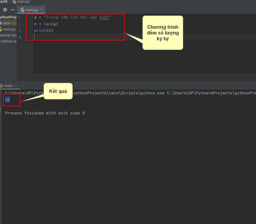 chương trình đếm số ký tự