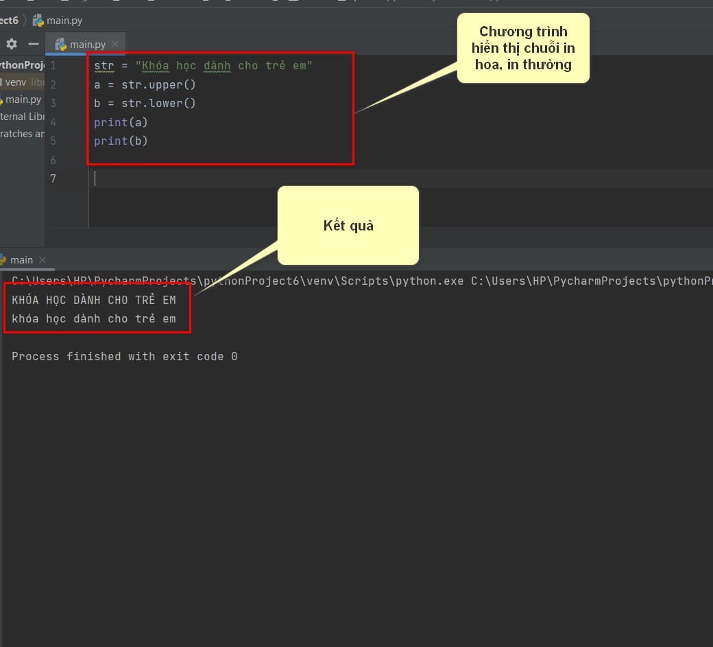 chương trình in hoa thường