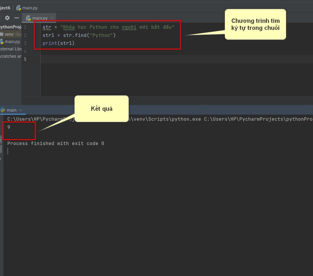 chương trình tìm chuỗi