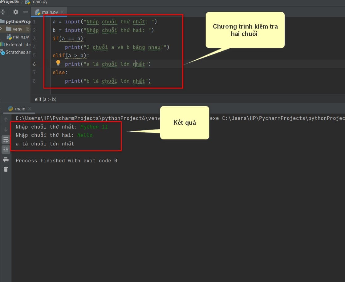 chương trình kiểm tra hai chuỗi