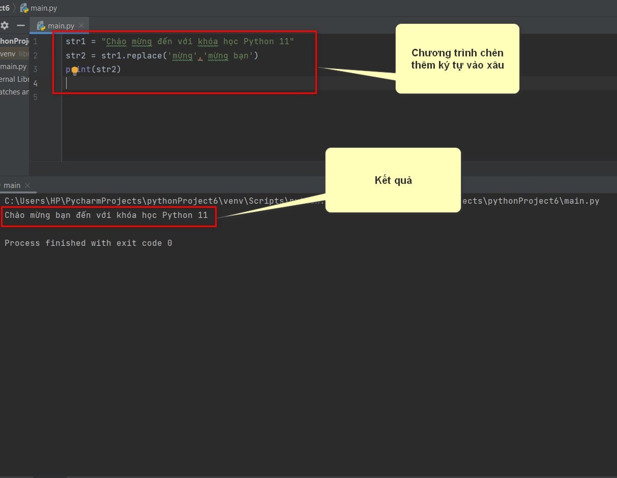 chương trình chèn ký tự