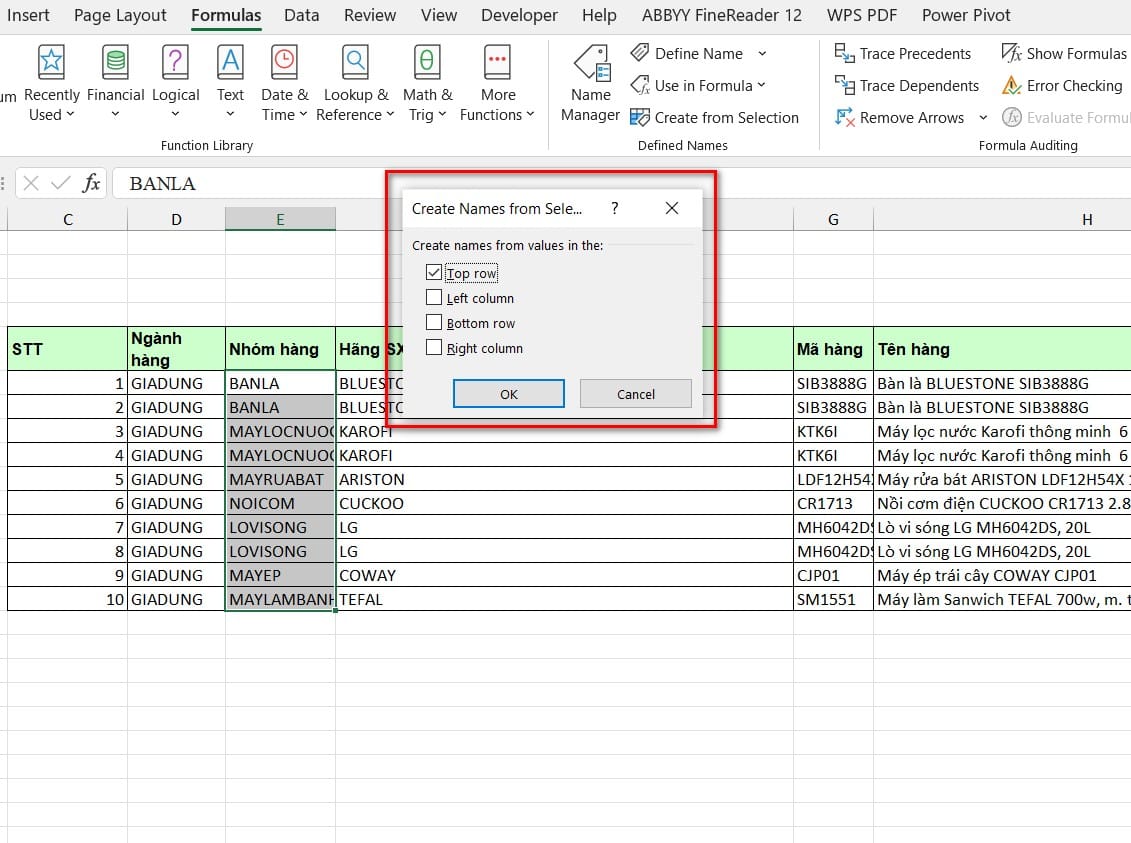 hình ảnh đặt tên create from selection