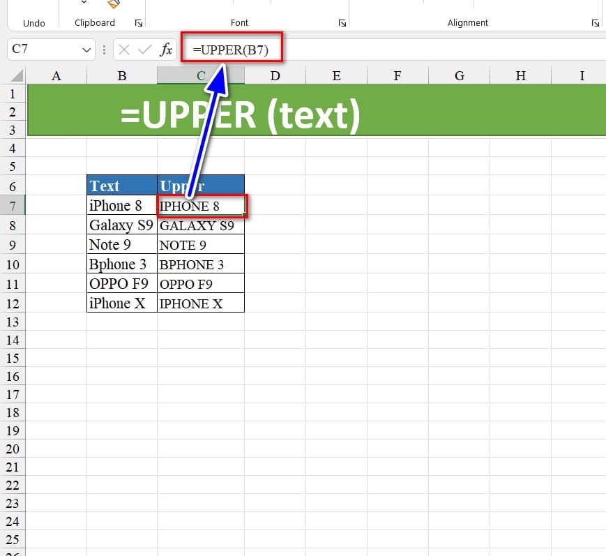 hình ảnh dùng hàm upper