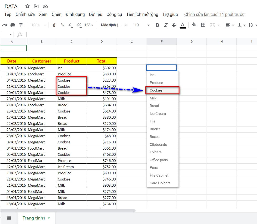 hình ảnh xóa dữ liệu bị trùng