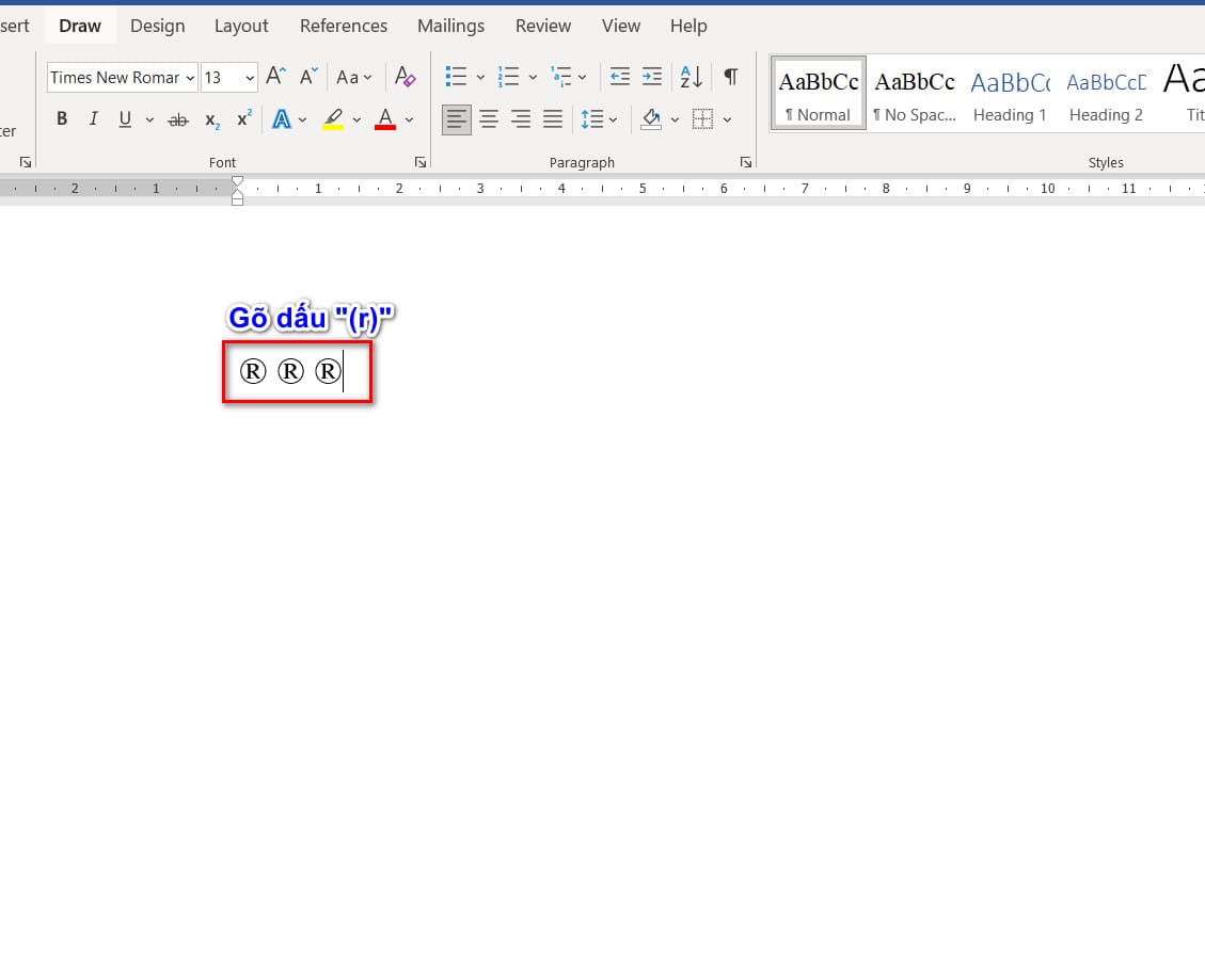hình ảnh gõ dấu vòng tròn r