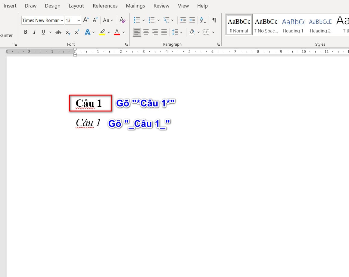 hình ảnh gõ in nghiêng đậm