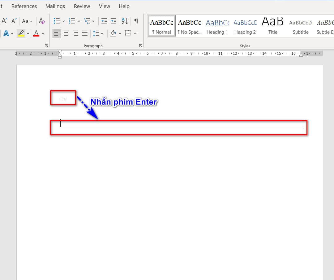 hình ảnh tạo ra đường kẻ ngang
