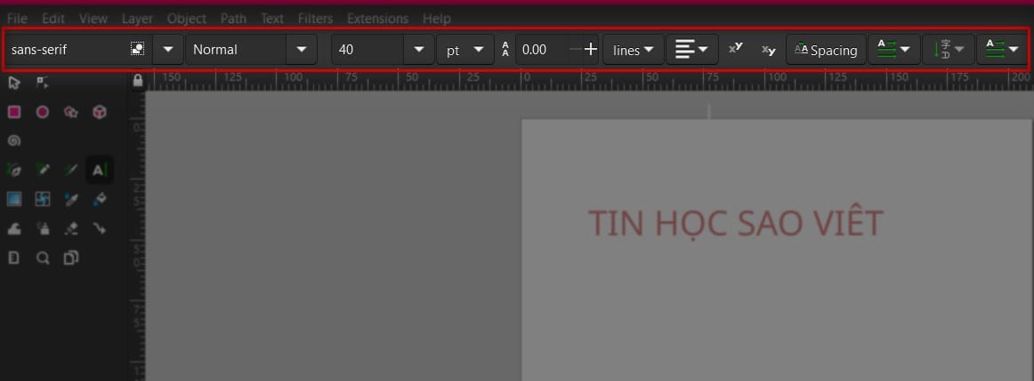 hình ảnh thanh điều khiển thuộc tính