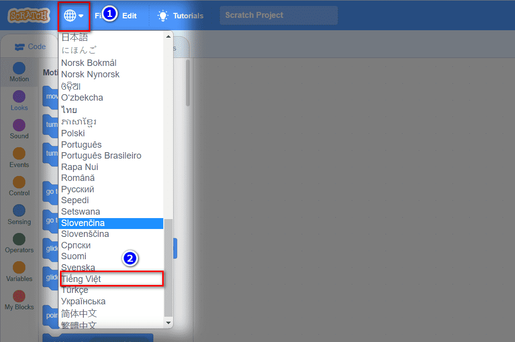 hình chuyển đổi ngôn ngữ